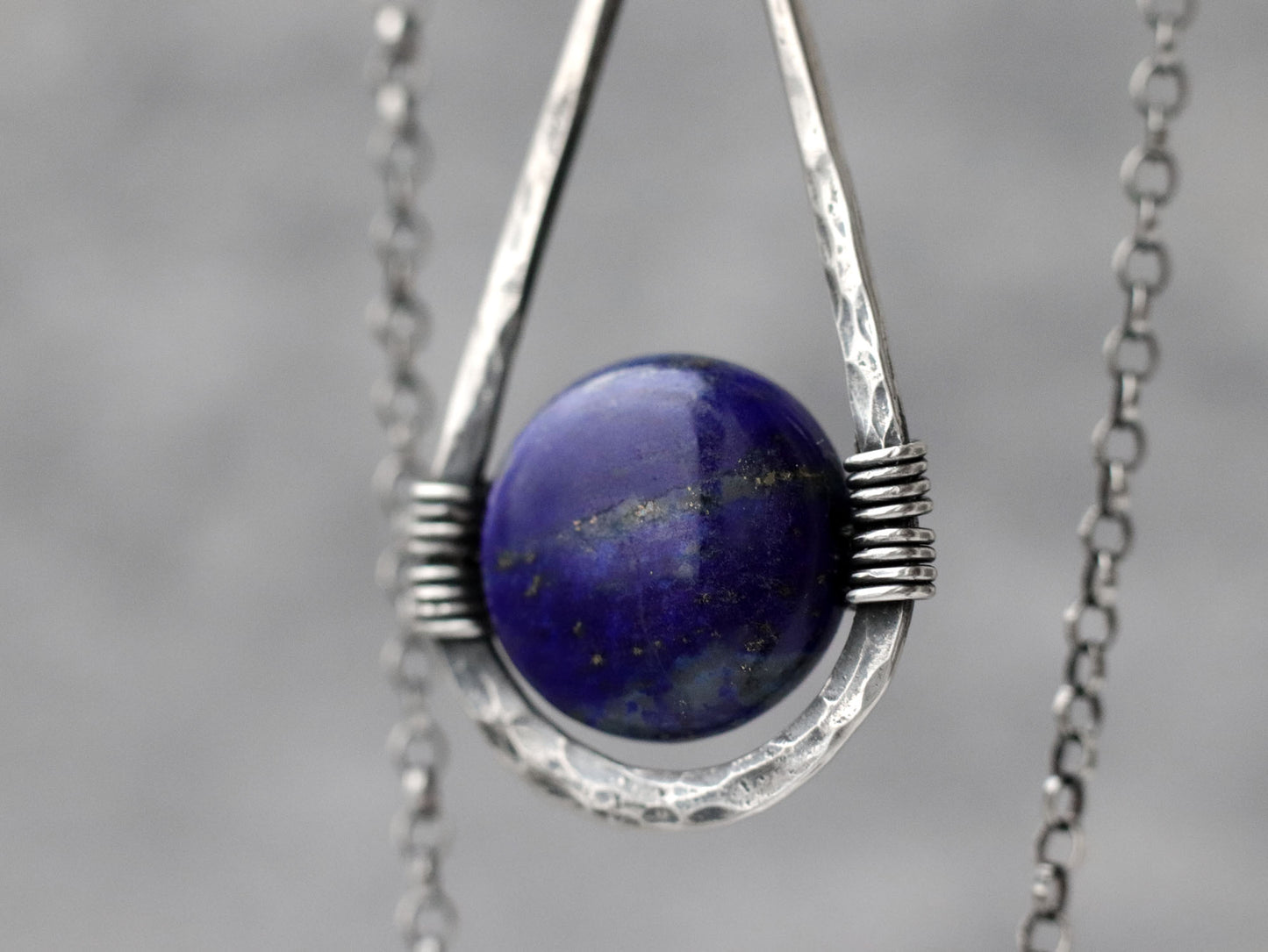 Lapis Lazuli Teardrop Pendant Necklace