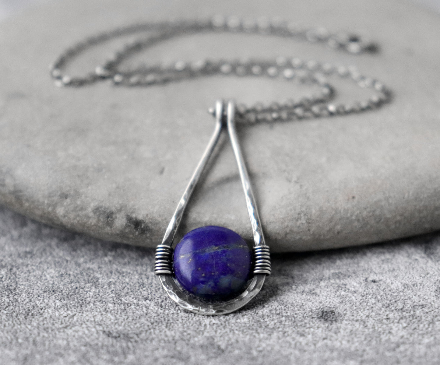 Lapis Lazuli Teardrop Pendant Necklace