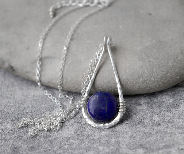 Lapis Lazuli Teardrop Pendant Necklace