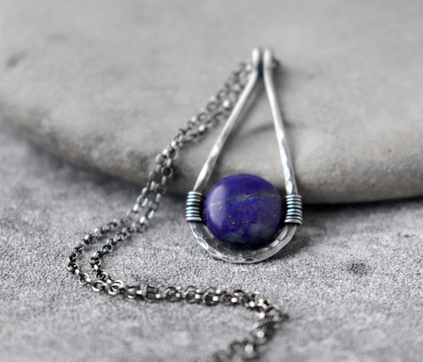 Lapis Lazuli Teardrop Pendant Necklace