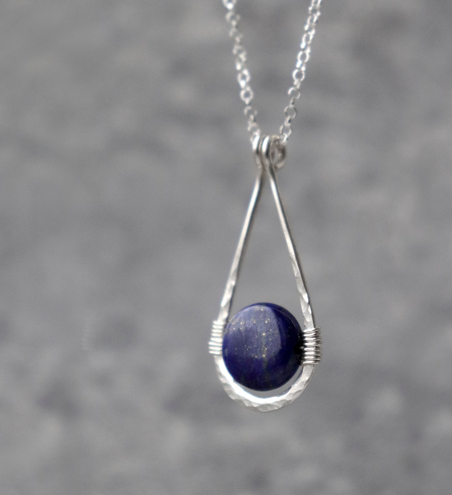 Lapis Lazuli Teardrop Pendant Necklace