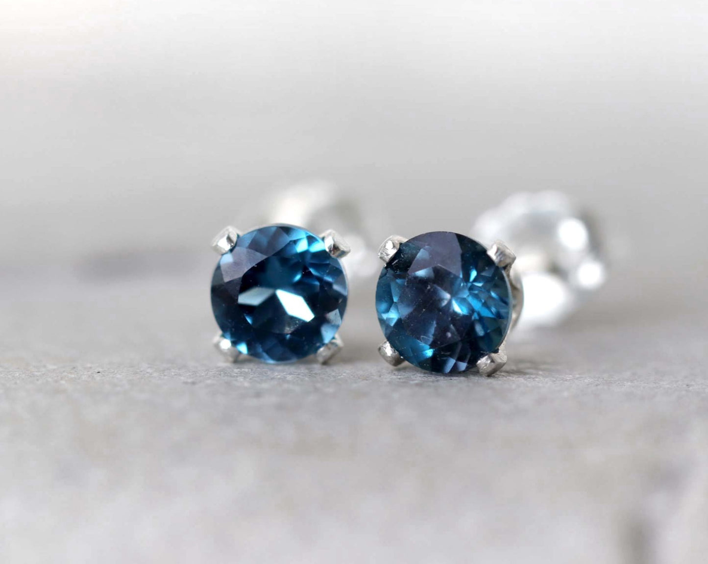 London Blue Topaz Stud Earrings