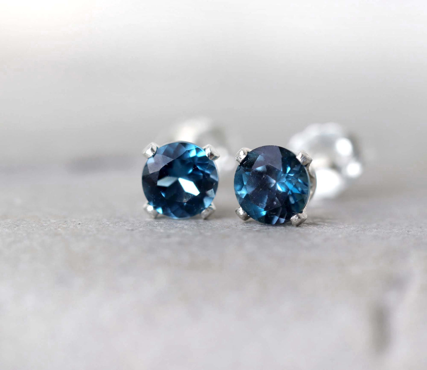 London Blue Topaz Stud Earrings