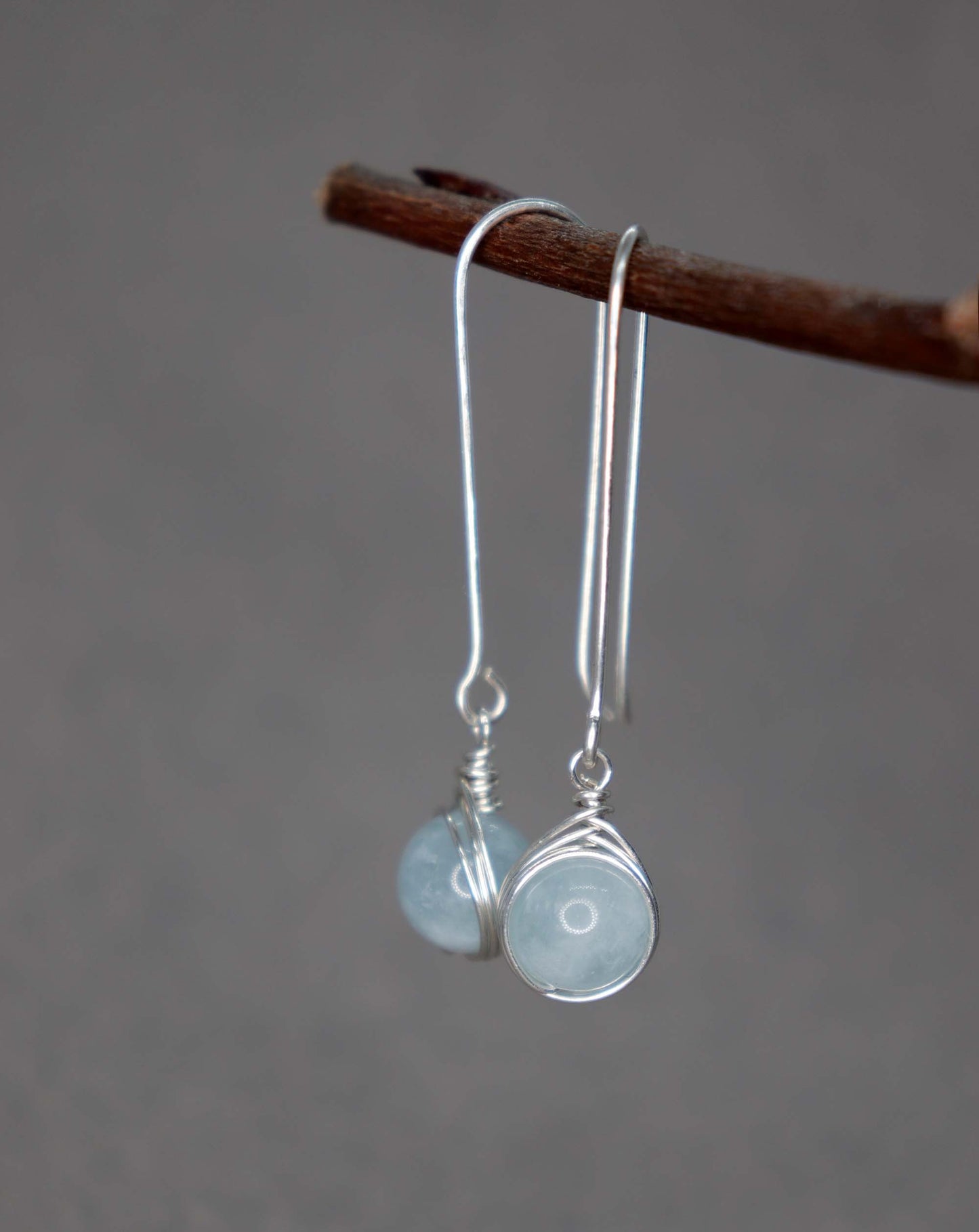 Long Aquamarine Earrings