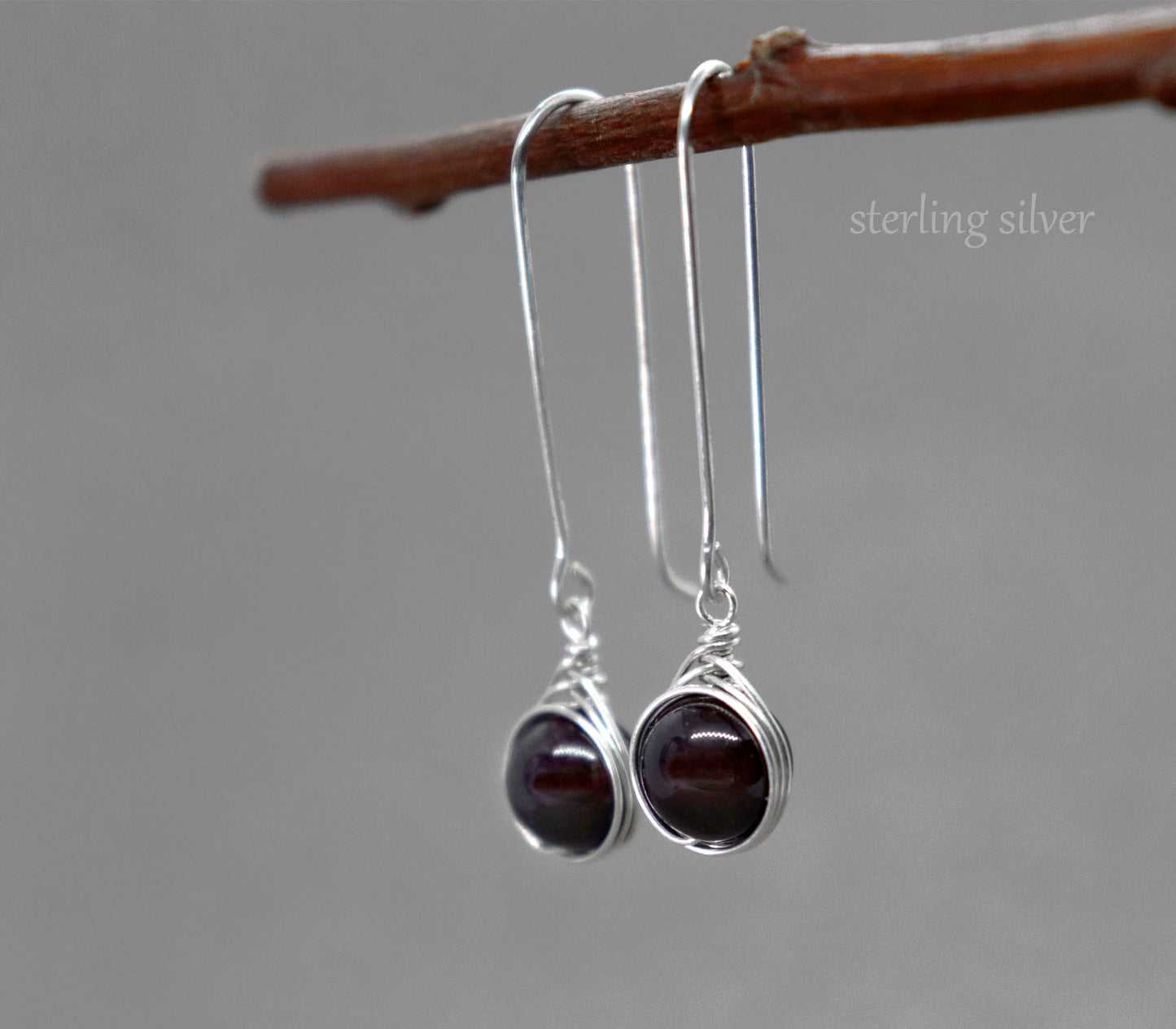 Long Garnet Earrings