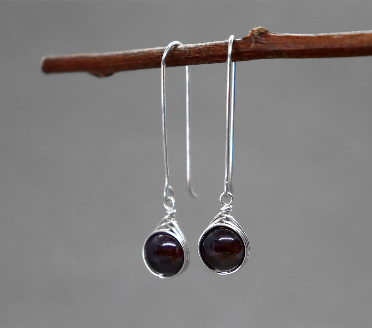 Long Garnet Earrings