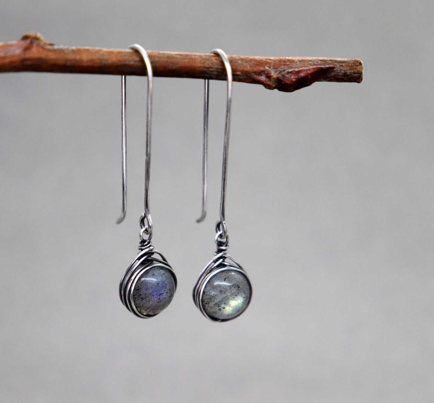 Labradorite Long Dangle Earrings