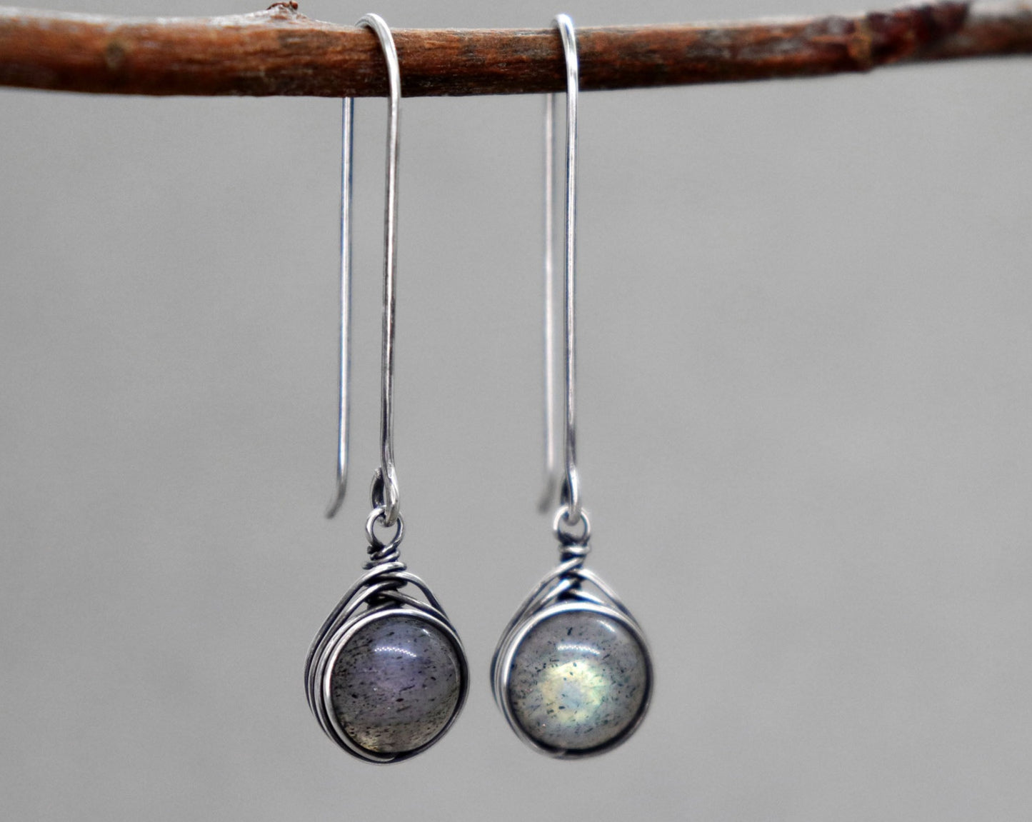 Labradorite Long Dangle Earrings