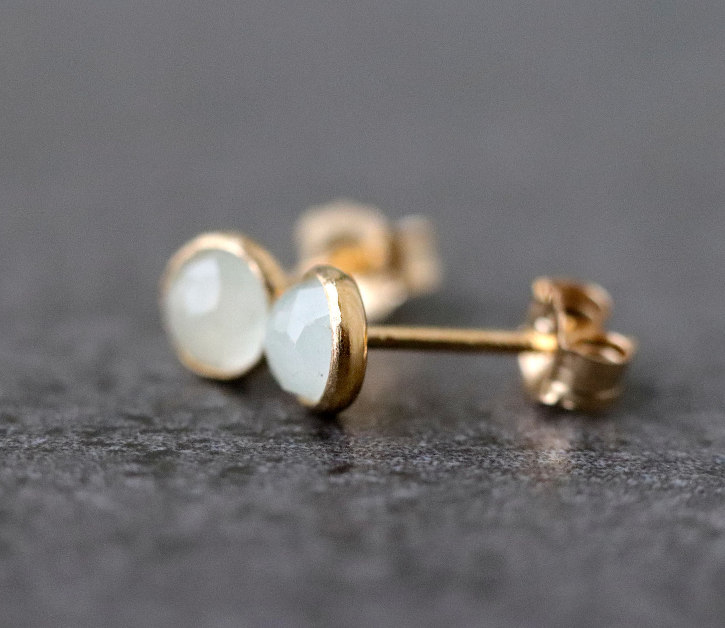 Pastel Blue Misty Aquamarine Stud Earrings