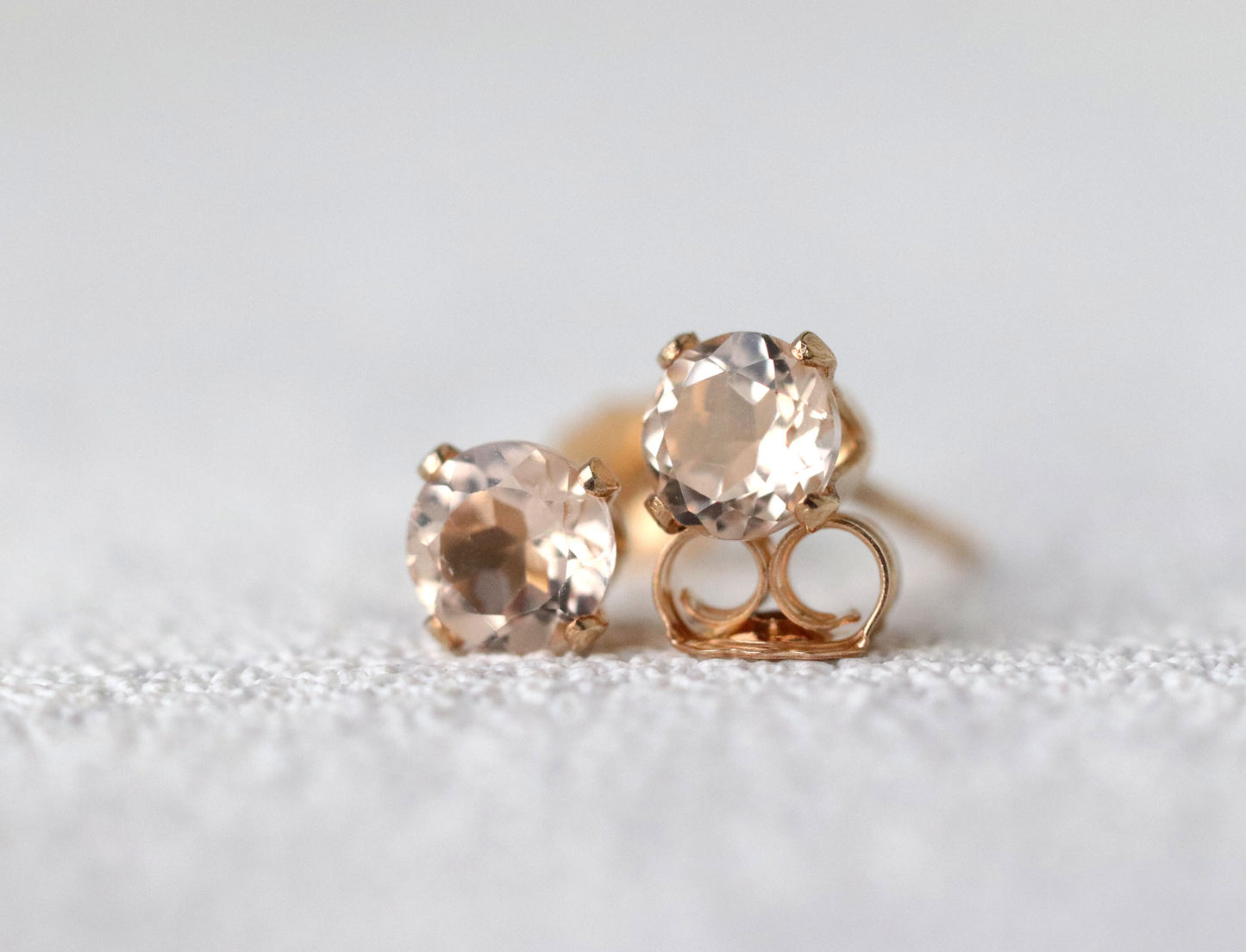 Morganite Stud Earrings