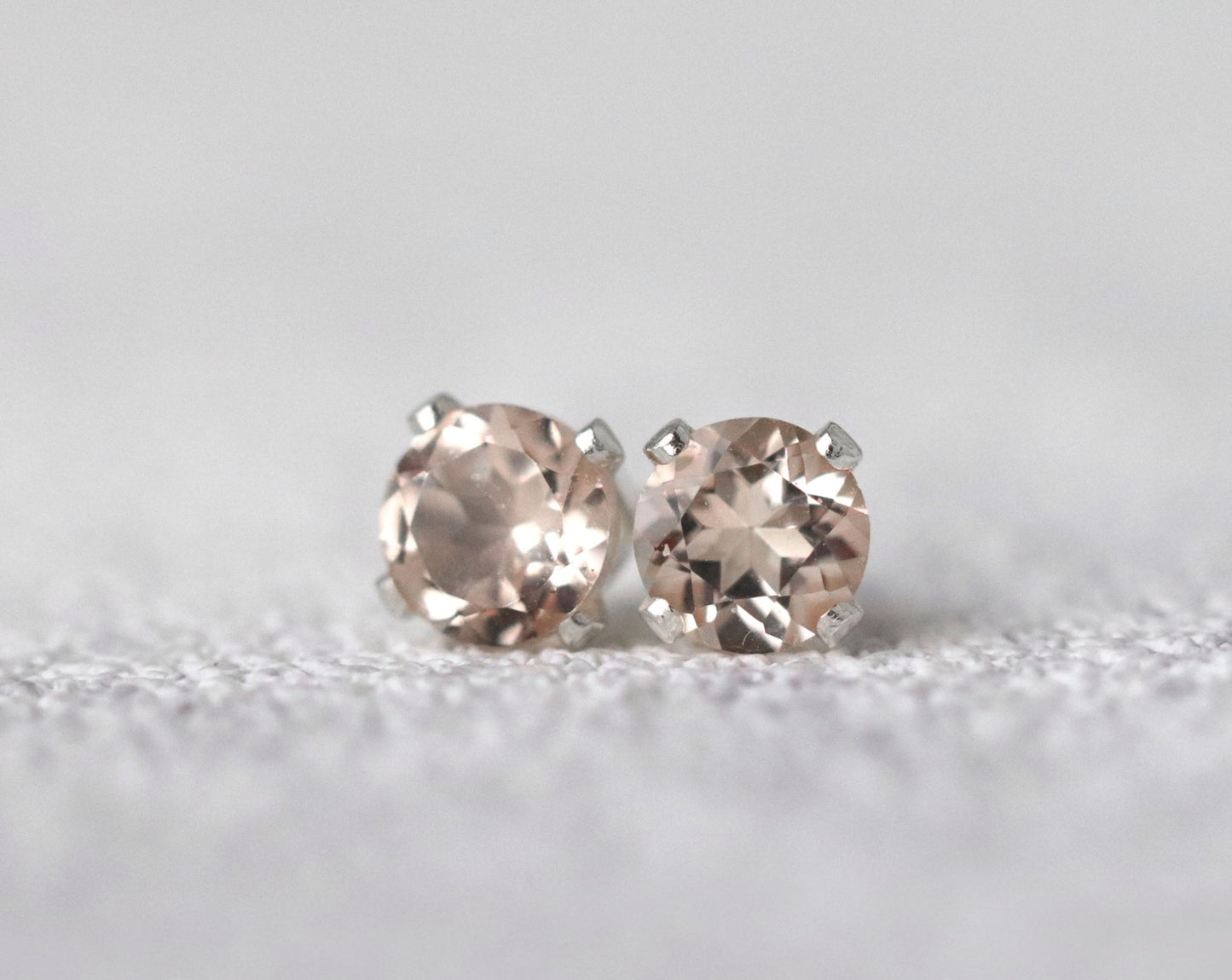 Morganite Stud Earrings