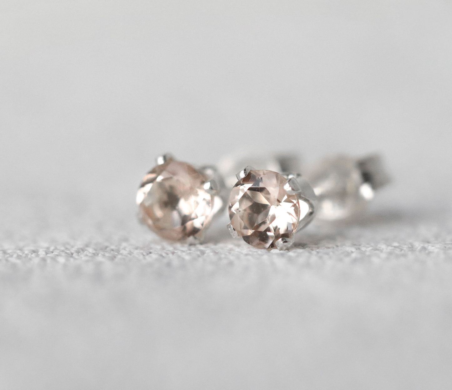 Morganite Stud Earrings