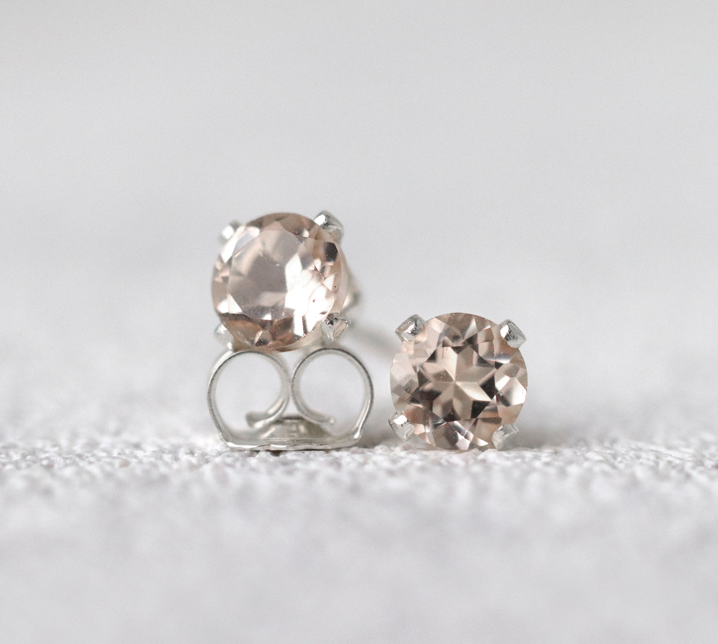 Morganite Stud Earrings