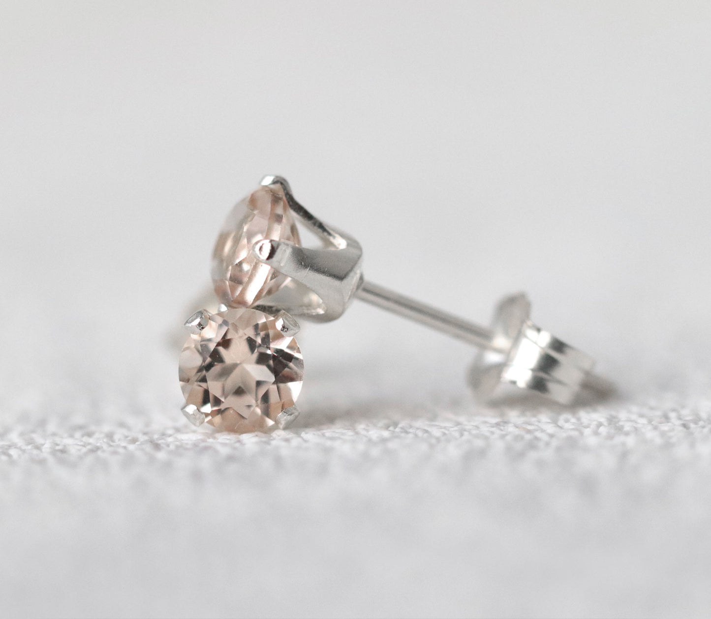 Morganite Stud Earrings