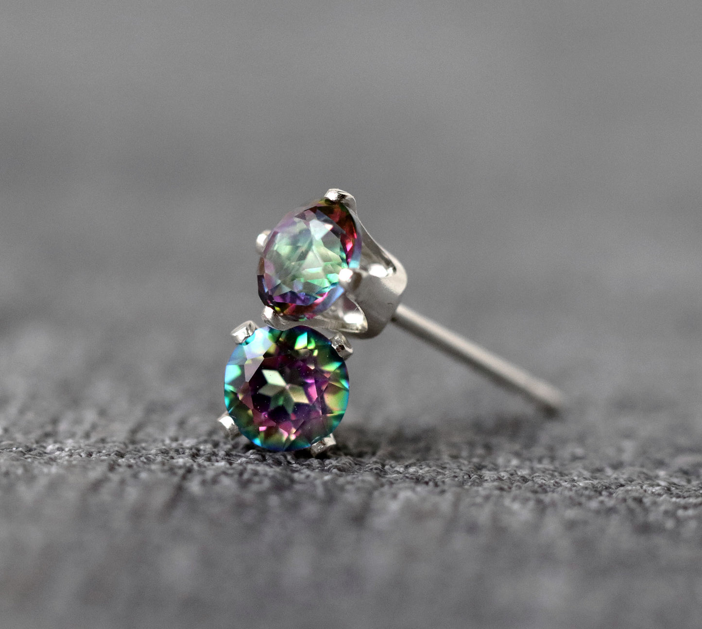 Mystic Fire Topaz Stud Earrings