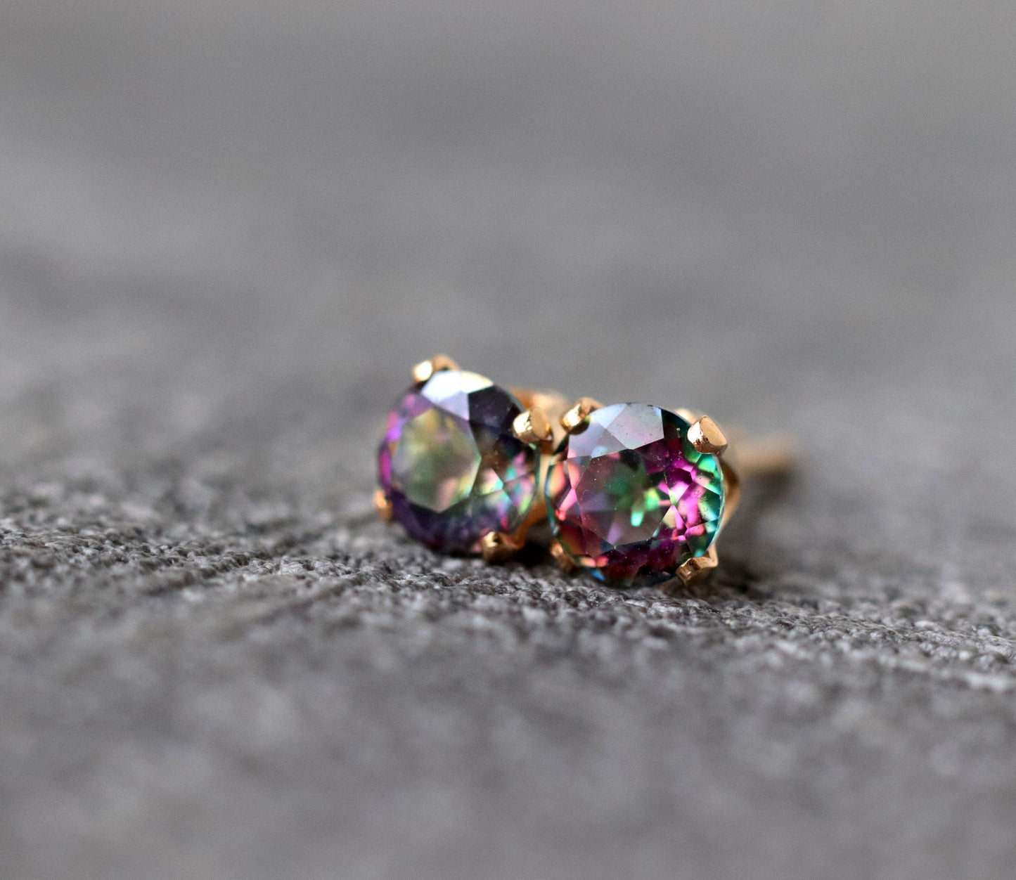 Mystic Fire Topaz Stud Earrings