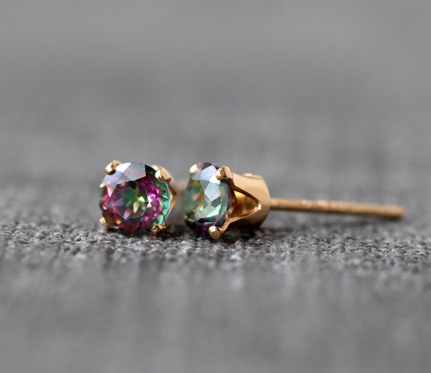 Mystic Fire Topaz Stud Earrings