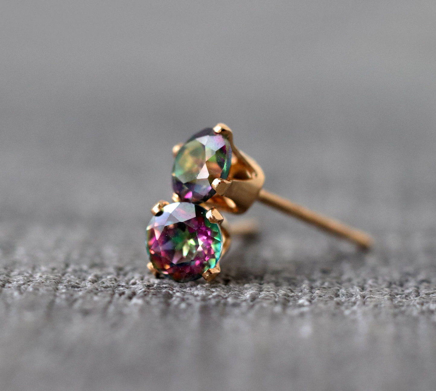 Mystic Fire Topaz Stud Earrings