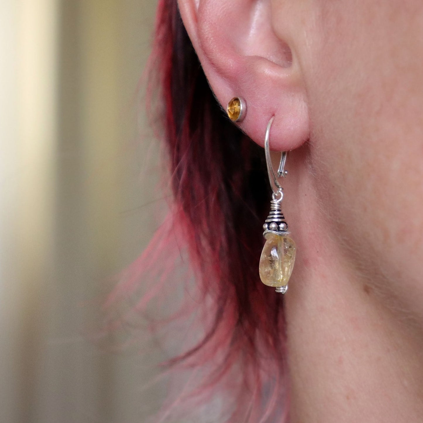 Citrine Lever Back Earrings