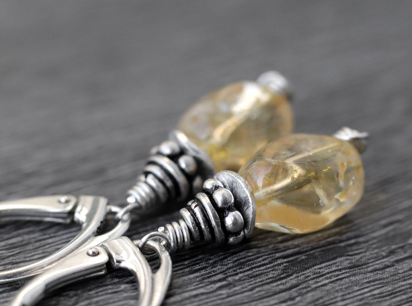 Citrine Lever Back Earrings