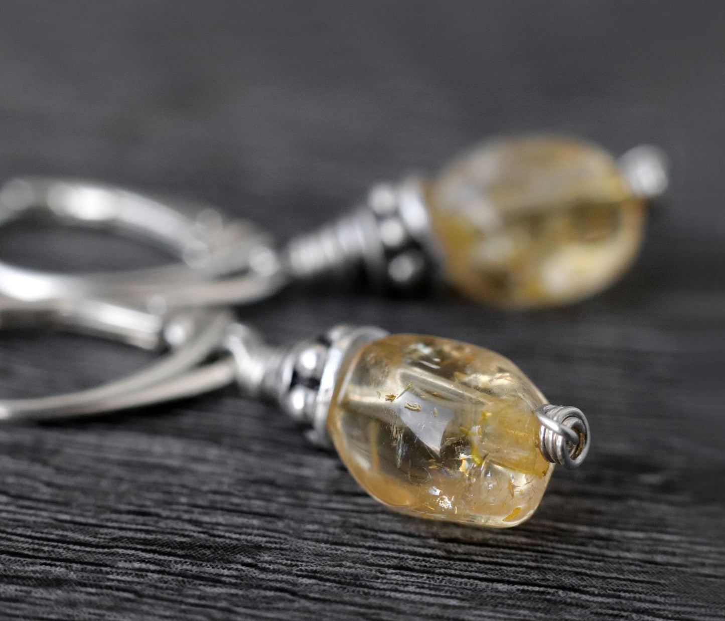 Citrine Lever Back Earrings