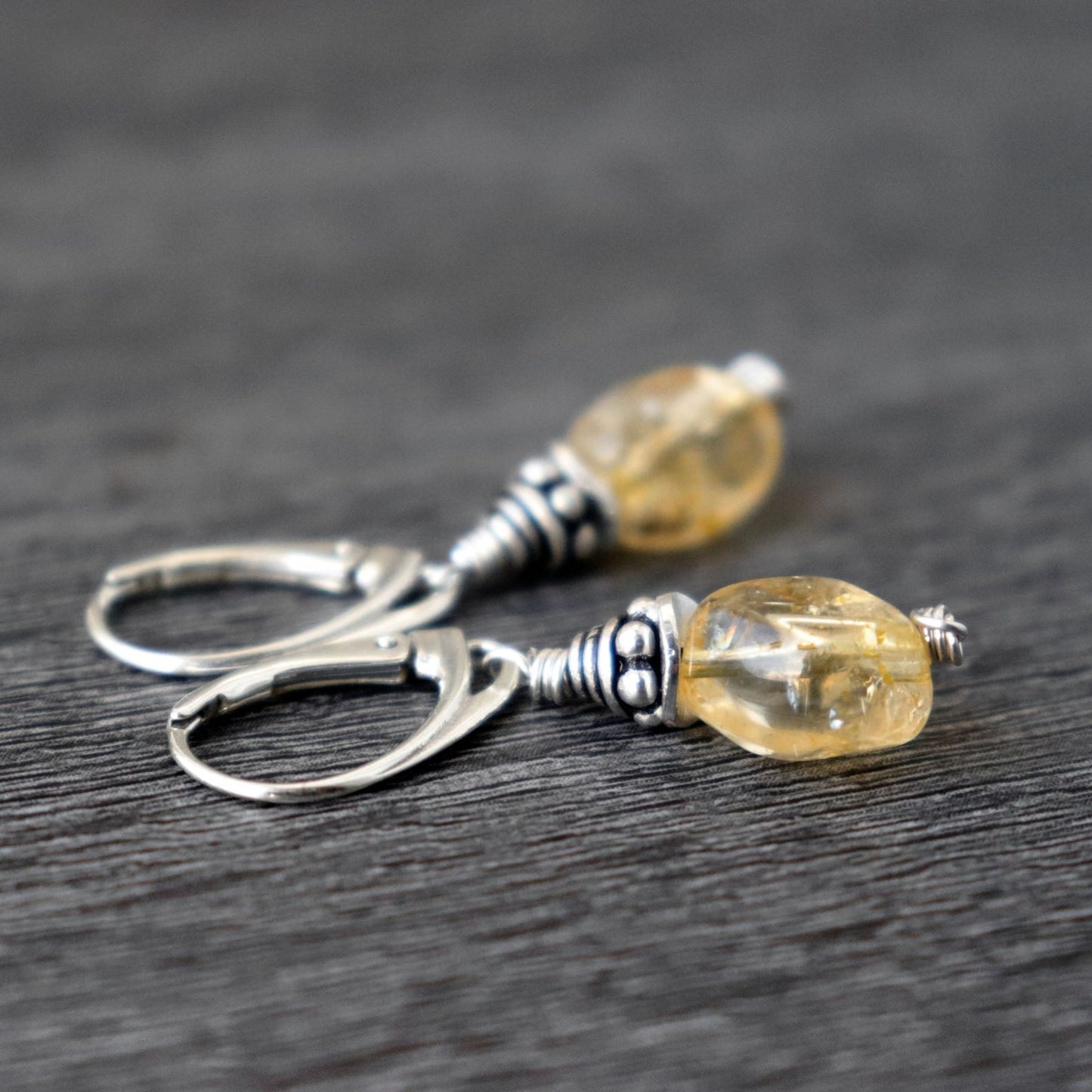 Citrine Lever Back Earrings