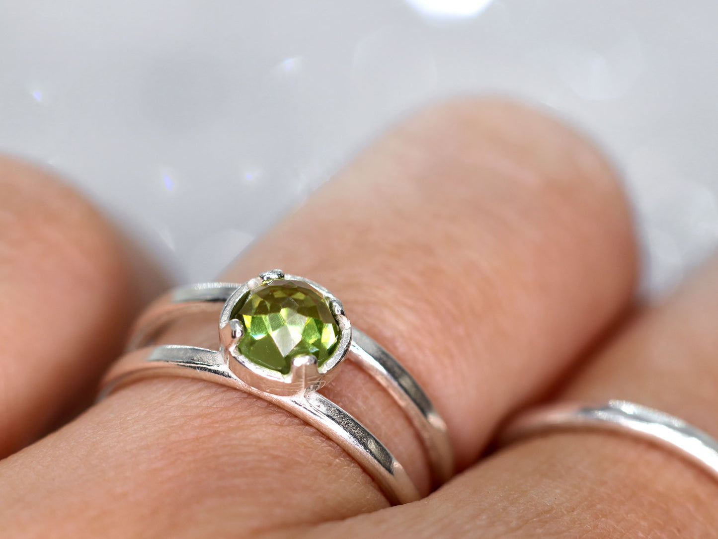 Peridot Double Band Ring