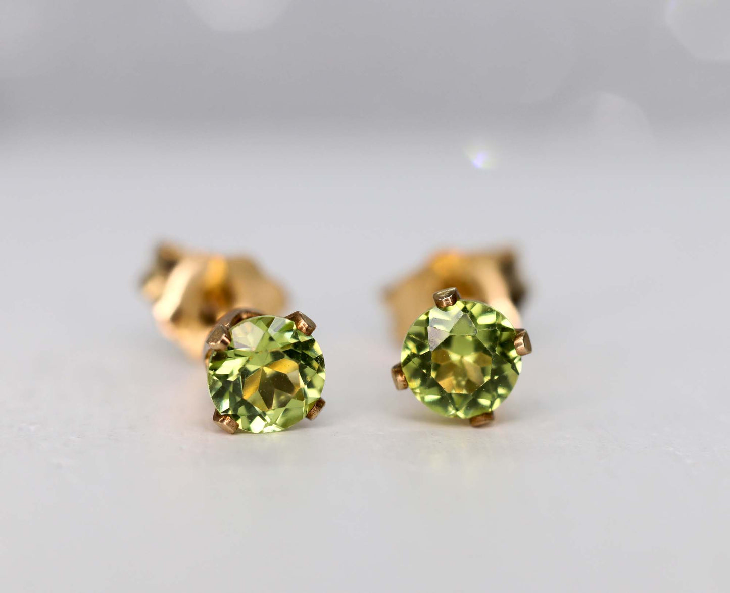 Peridot Stud Earrings, Stone of Confidence