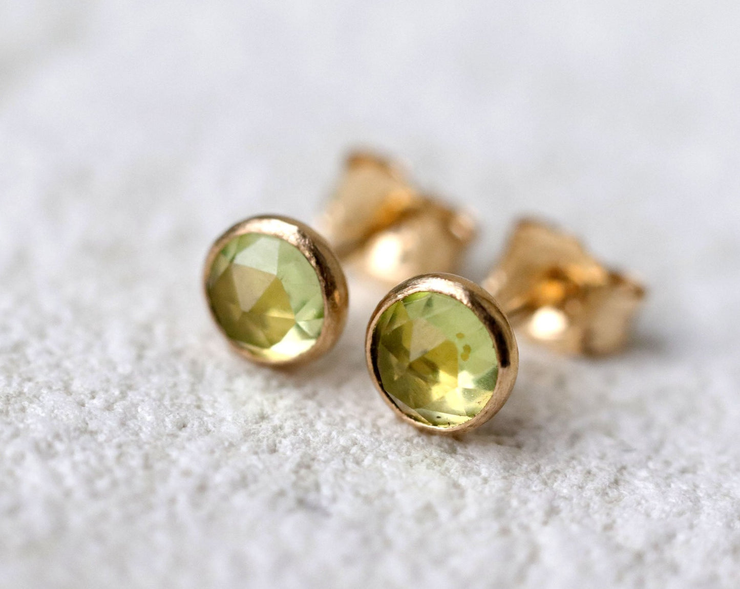 Peridot Stud Earrings, Single or Pair