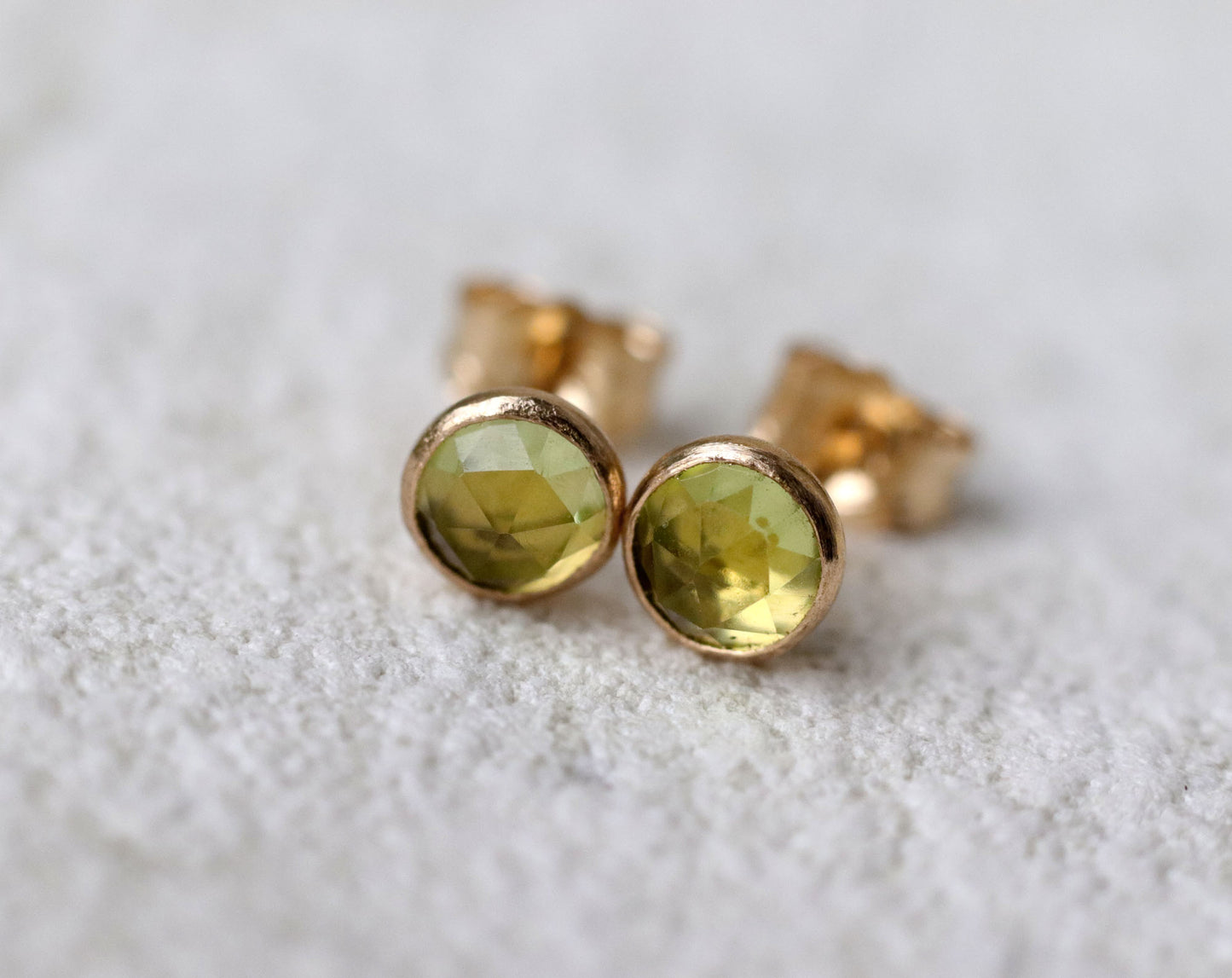 Peridot Stud Earrings, Single or Pair