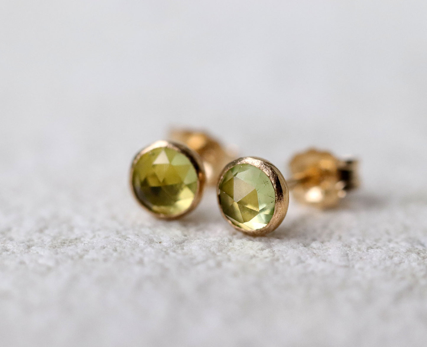 Peridot Stud Earrings, Single or Pair