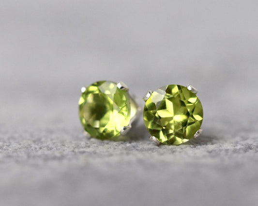 Peridot Stud Earrings, Stone of Confidence