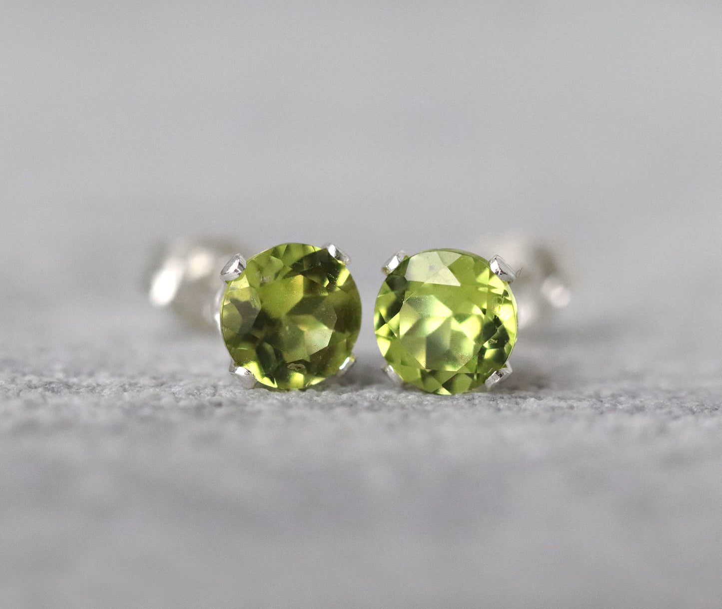 Peridot Stud Earrings, Stone of Confidence