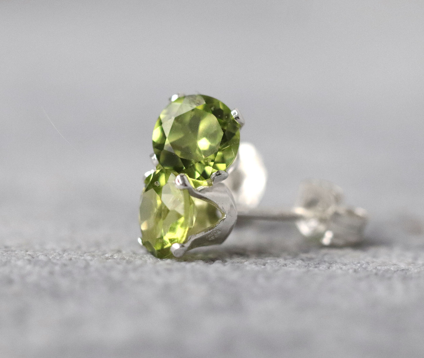 Peridot Stud Earrings, Stone of Confidence