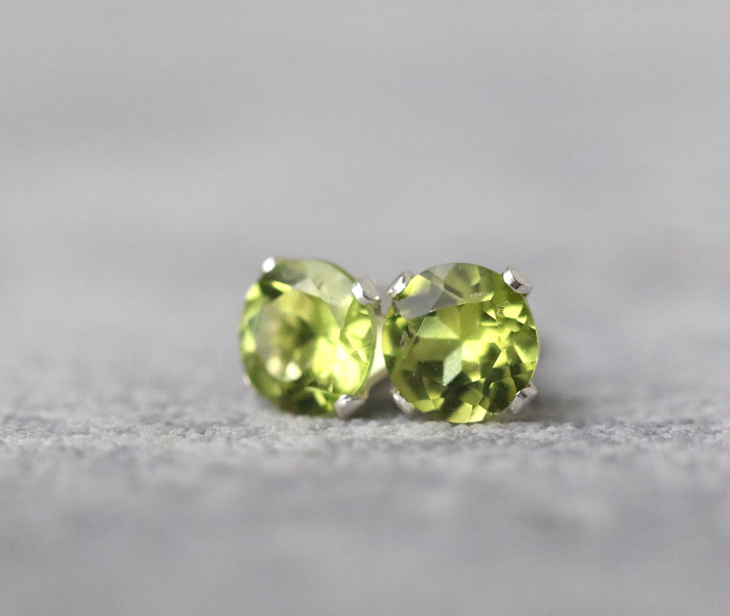 Peridot Stud Earrings, Stone of Confidence