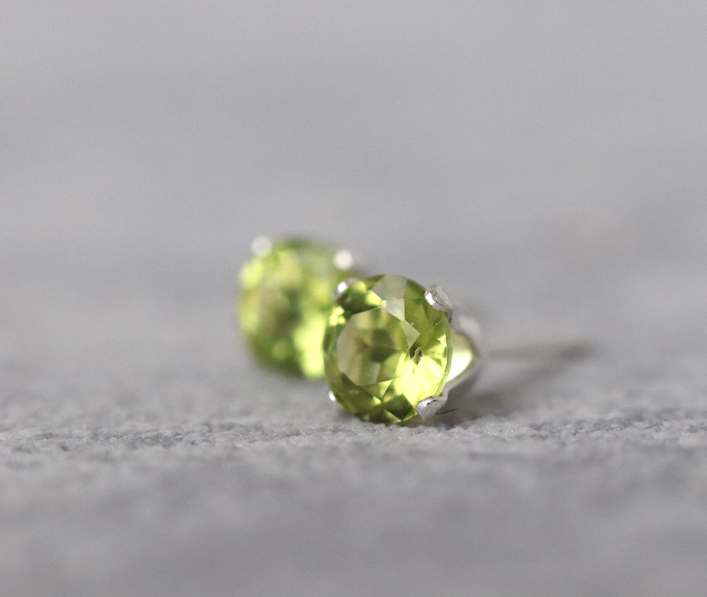 Peridot Stud Earrings, Stone of Confidence