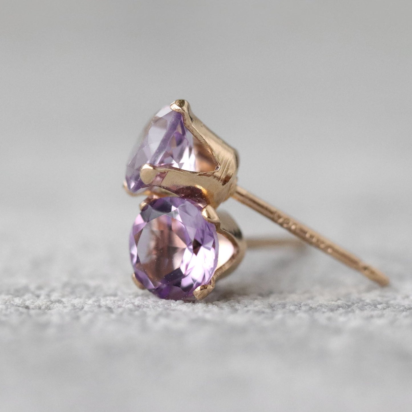 "Rose de France" Pink Amethyst Stud Earrings