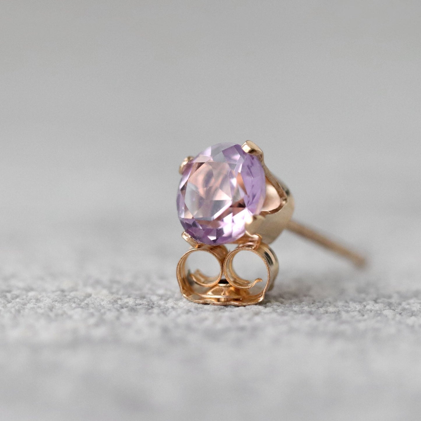 "Rose de France" Pink Amethyst Stud Earrings