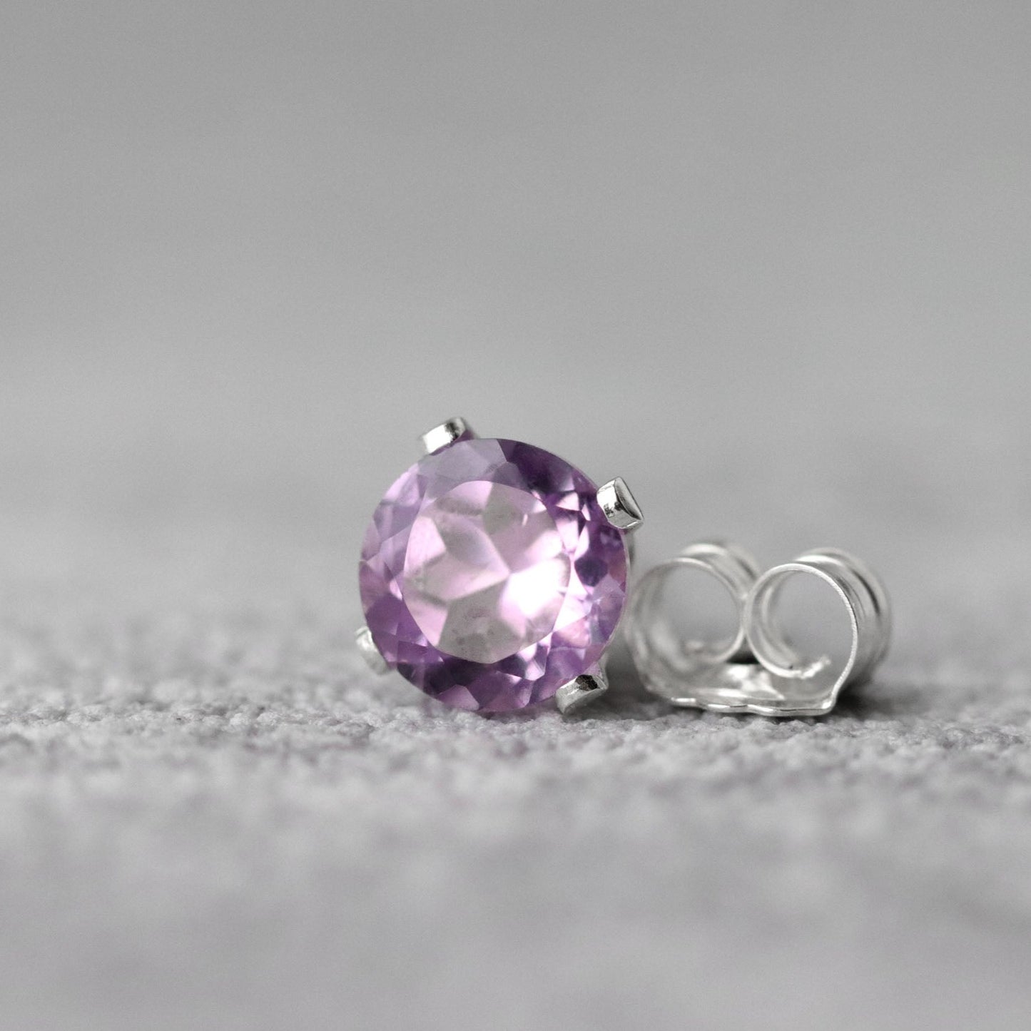 "Rose de France" Pink Amethyst Stud Earrings