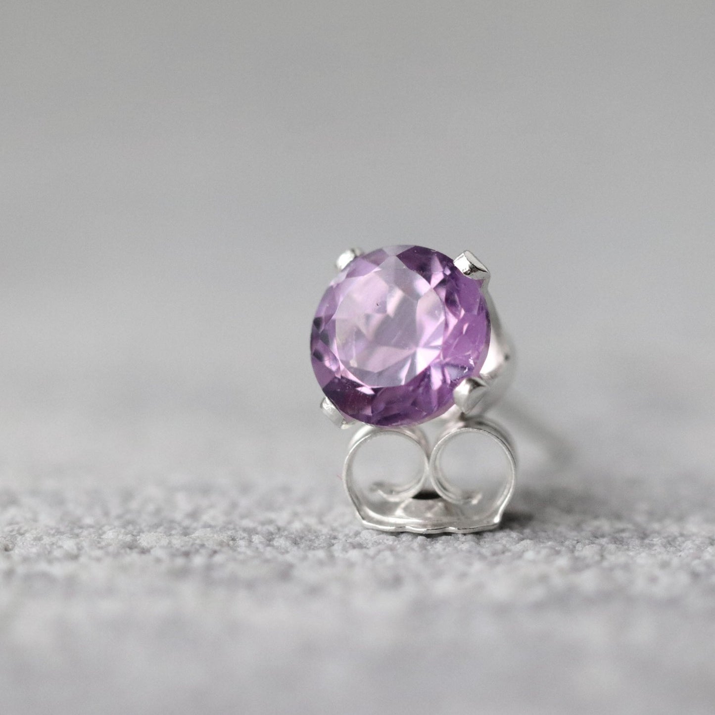 "Rose de France" Pink Amethyst Stud Earrings