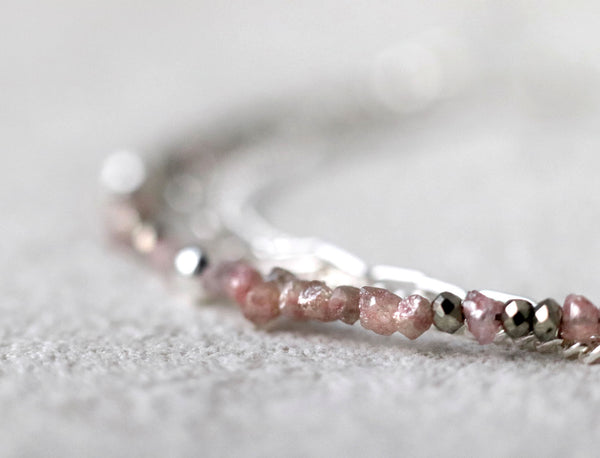 Raw Pink Diamond Bracelet