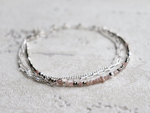 Raw Pink Diamond Bracelet