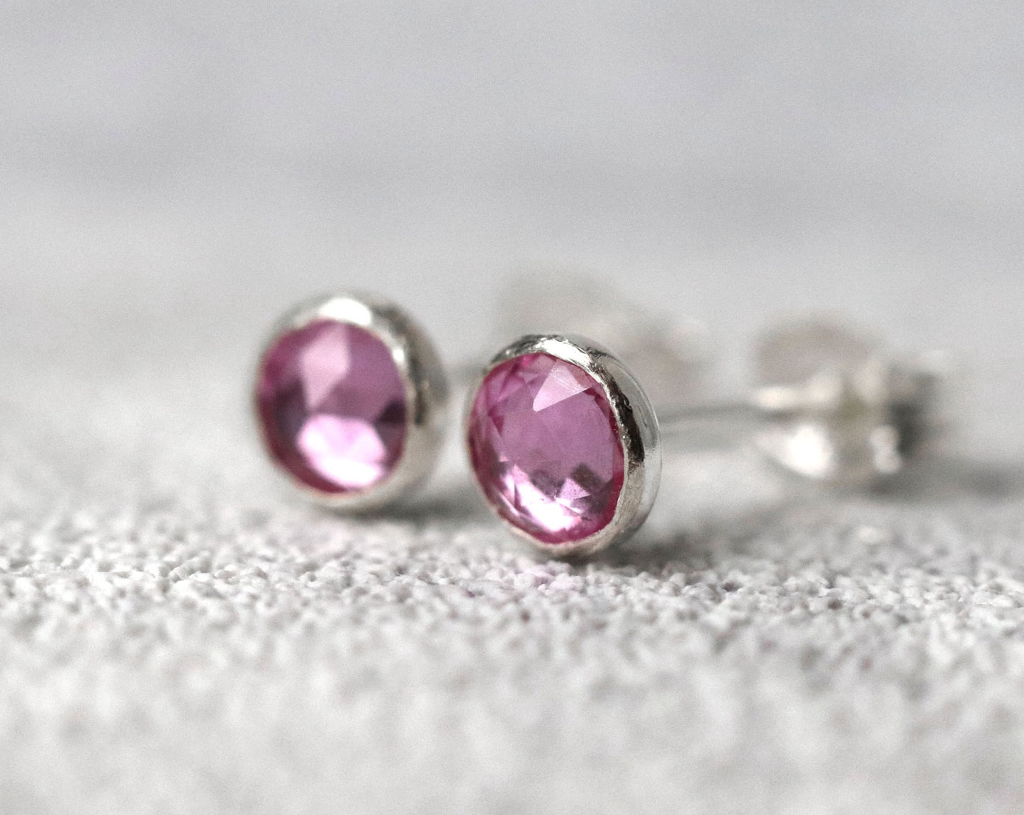 Pink Sapphire Stud Earrings