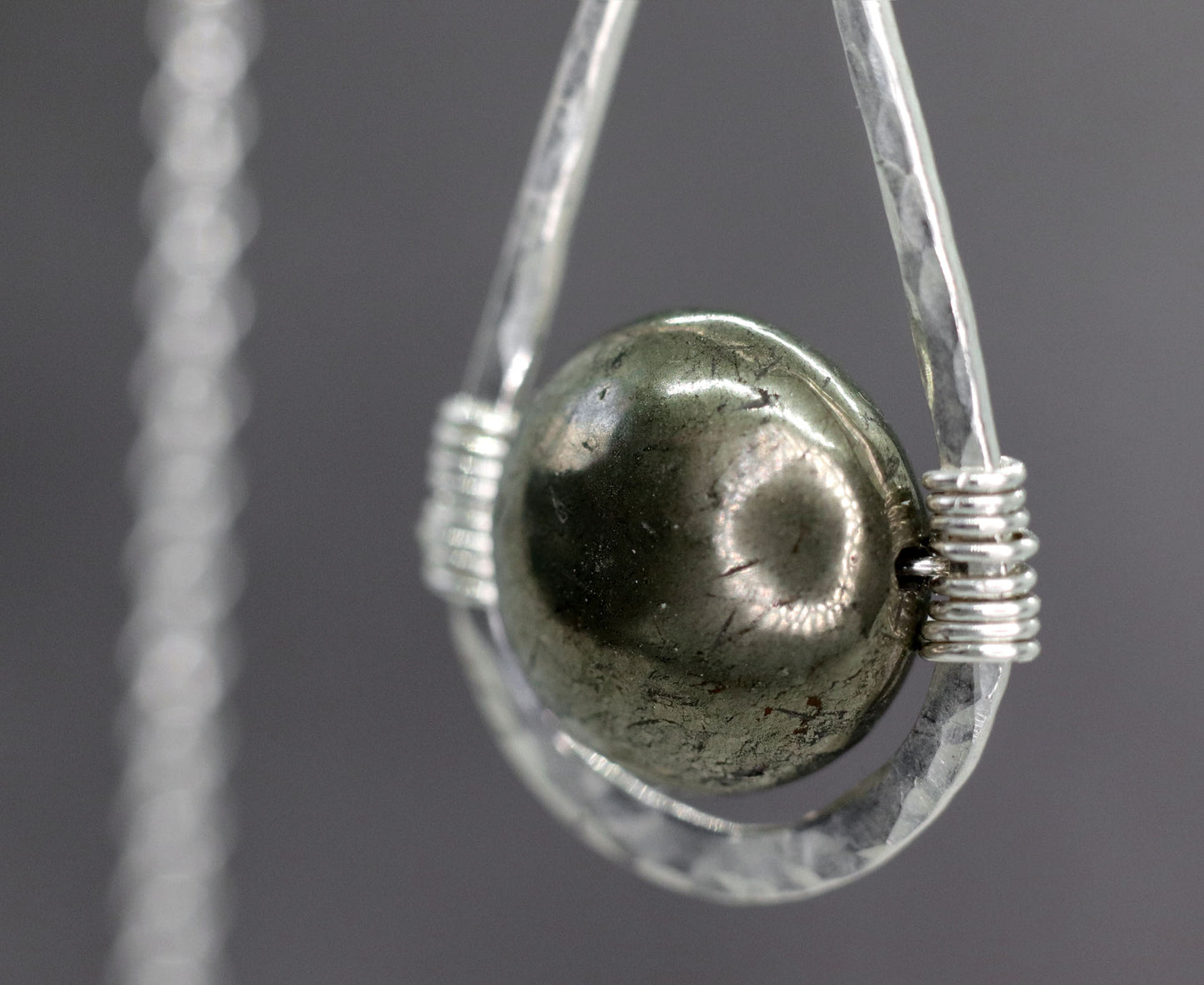 Pyrite Teardrop Pendant Necklace