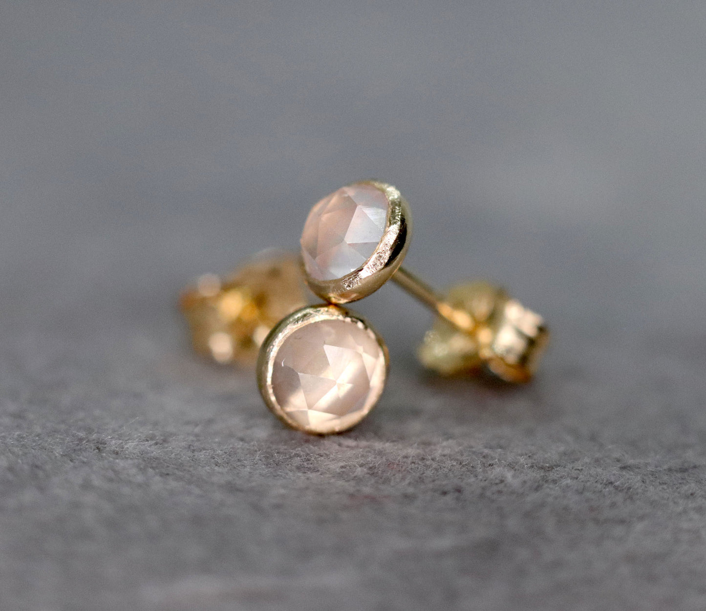 Rose Quartz Stud Earrings