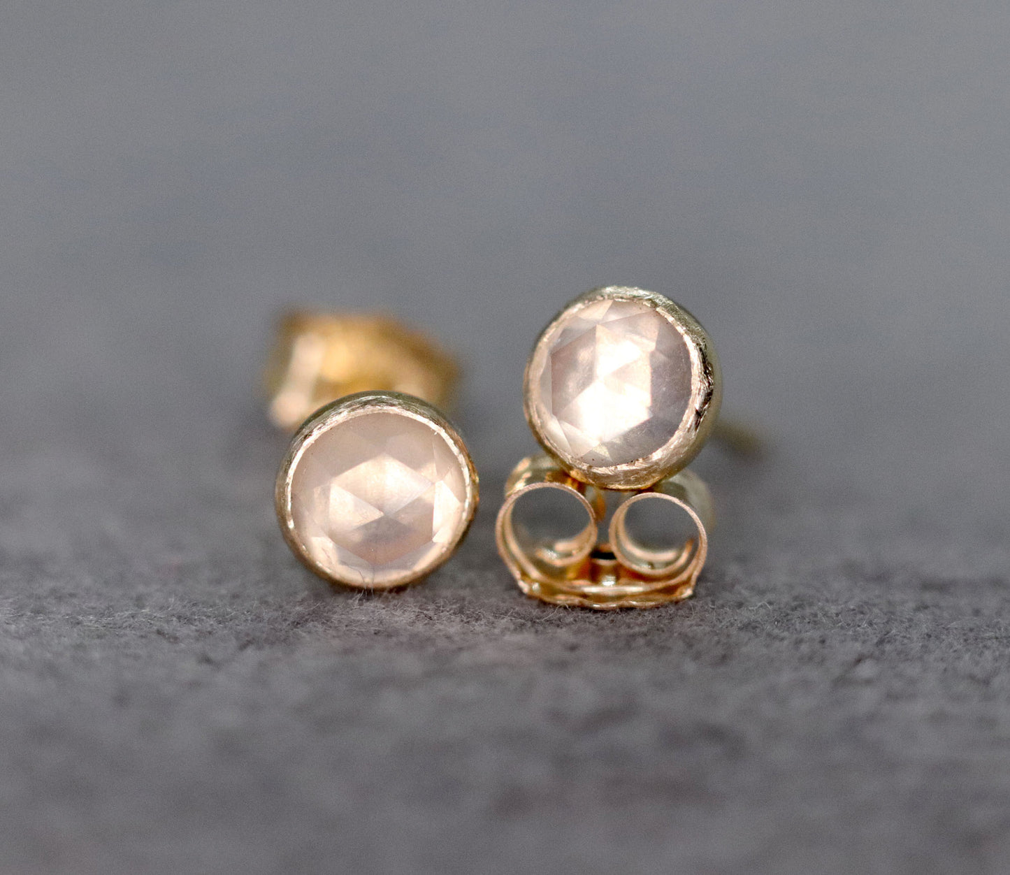 Rose Quartz Stud Earrings