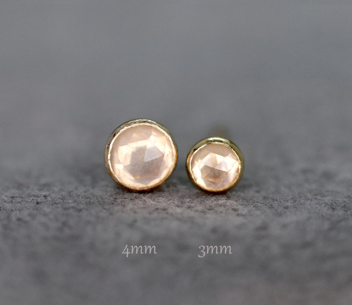 Rose Quartz Stud Earrings