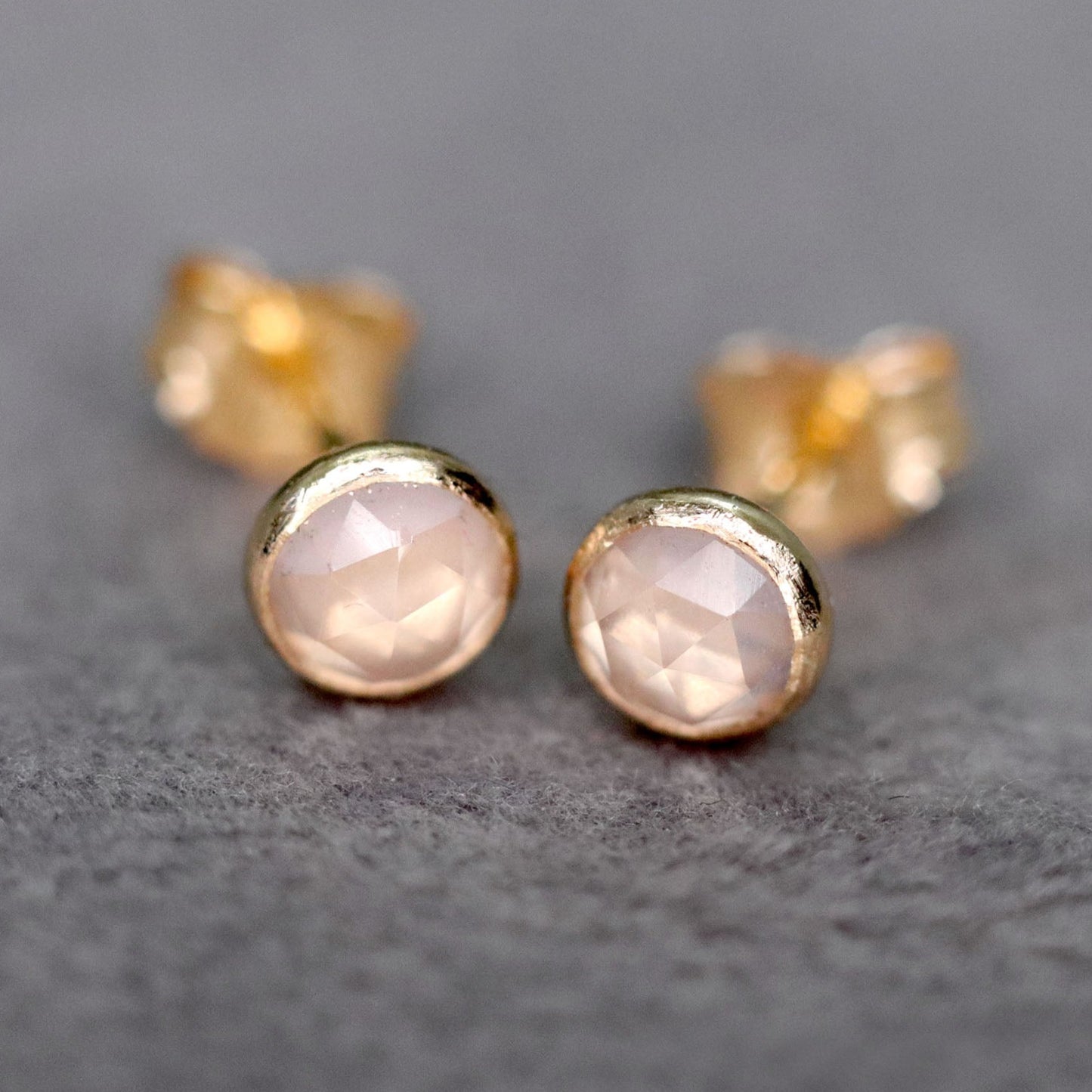 Rose Quartz Stud Earrings