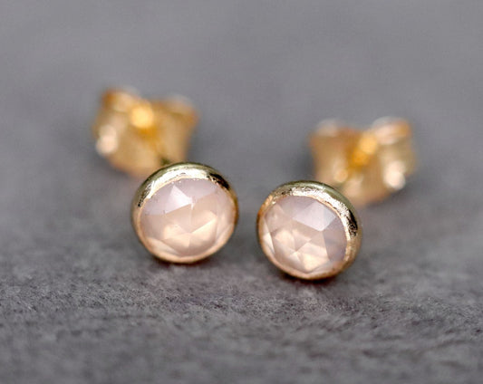 Rose Quartz Stud Earrings, Uncoditional Love