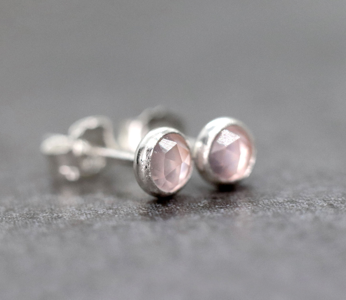 Rose Quartz Stud Earrings